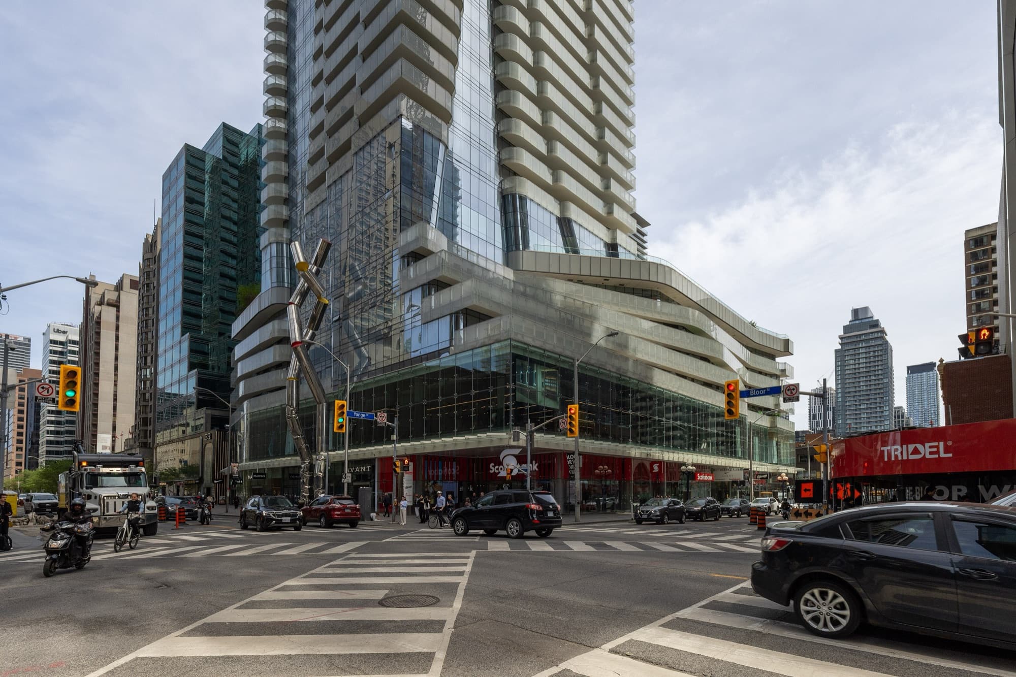 The intersection of Yonge Street and Bloor Street in Toronto